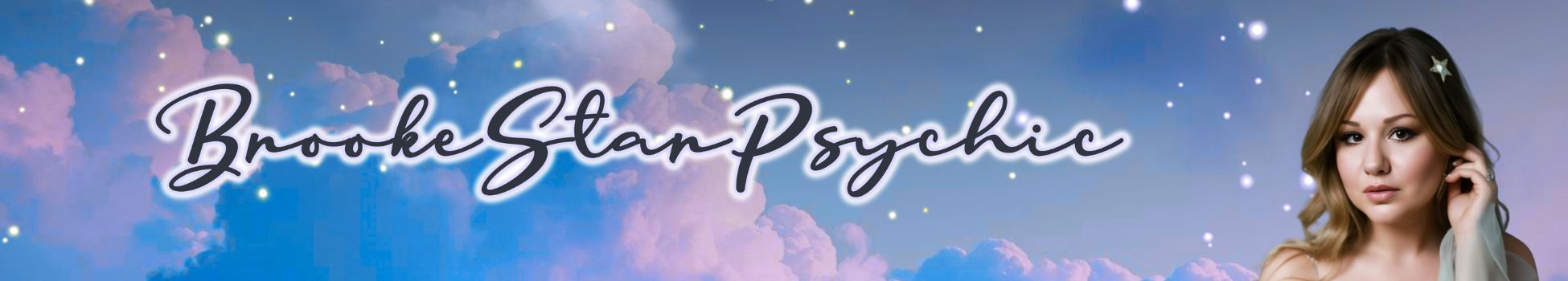 brooke star psychic with pink and blue clouds